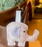 Nellie the Elephant - Upcycled Bag Charm - Pink & Purple with Silver Clasp Hook - Image 1