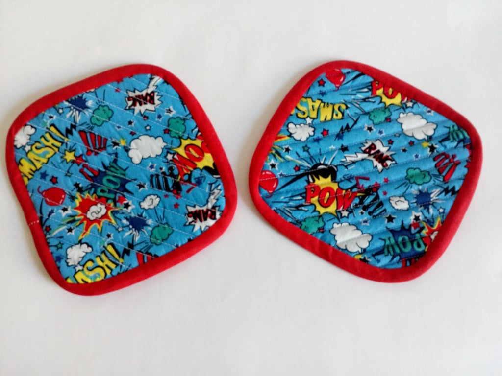Gift for geek, coasters, mug rug, coaster set, pair of coasters