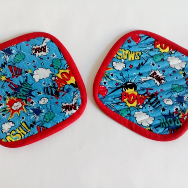 Gift for geek, coasters, mug rug, coaster set, pair of coasters