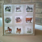 Farm Animals and their Young Medium Jute Bag