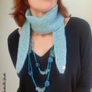 Knitted women scarf, Alpaca knit headband, Small neck scarf, Knitted bandana