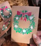 Hand painted Seaglass Christmas Wreath card  - Image 8