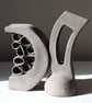 Black Clay Sculpture Interdependent Forms - Image 1