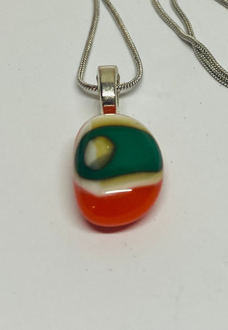 Beautiful Handmade Fused Glass Pendant 