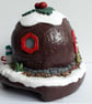 Handmade Polymer Clay Christmas Pudding Fairy House Ornament With Lights - Image 3
