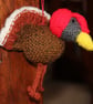Hand Knitted Festive Turkey Christmas Decoration - Image 1