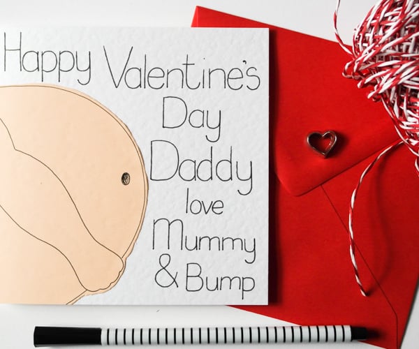  Bump Valentine's Day Card From Mummy To Be For Daddy To Be From The Baby Bump