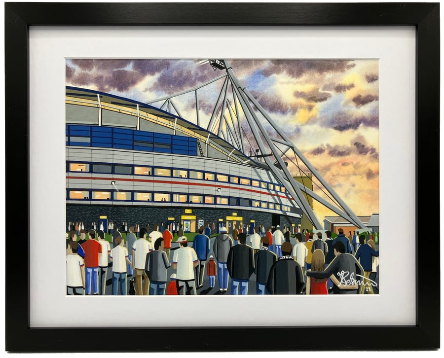 Bolton Wanderers F.C,Toughsheet Stadium. High Quality Framed Football Art Print