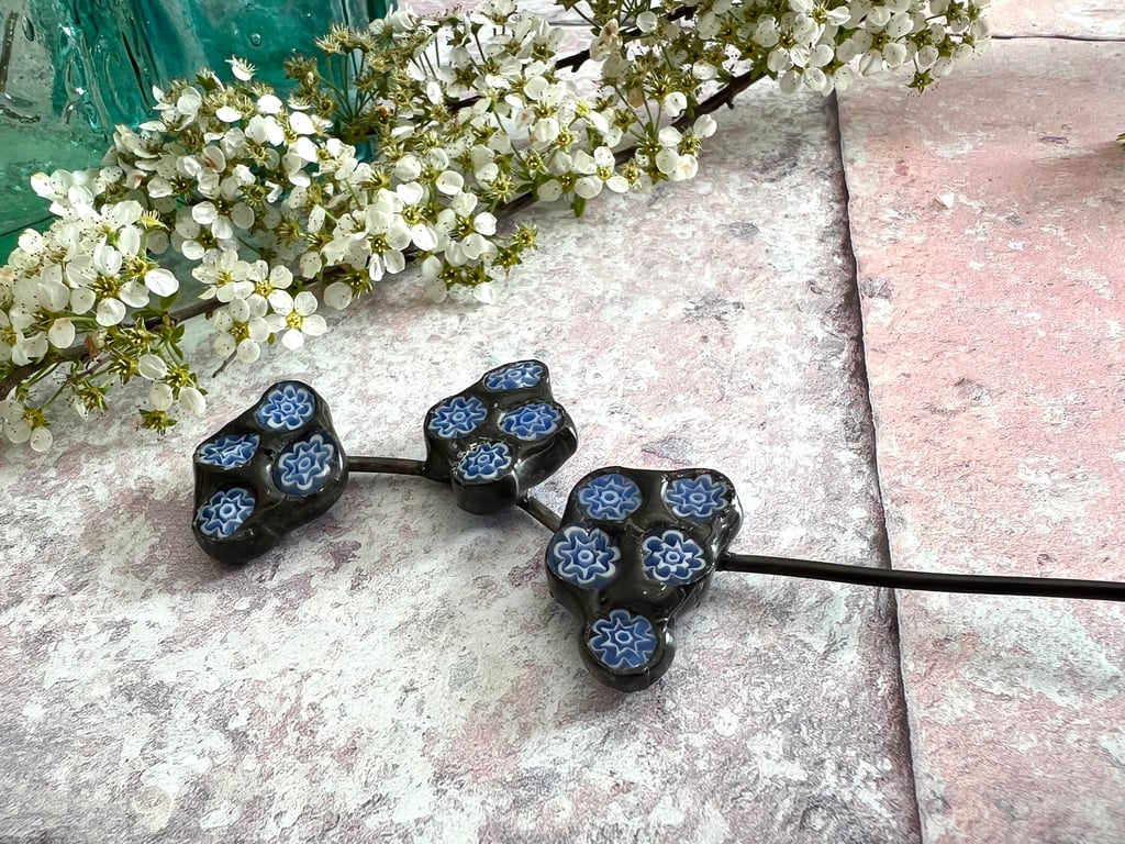 Forget-me-not leaded glass flower for eternal bouquet wedding decoration