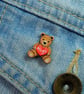 Tiny Hug Gift, Handmade Bear Hugs Pin, Kawaii Teddy Badge, Pocket Hug Bear - Image 3