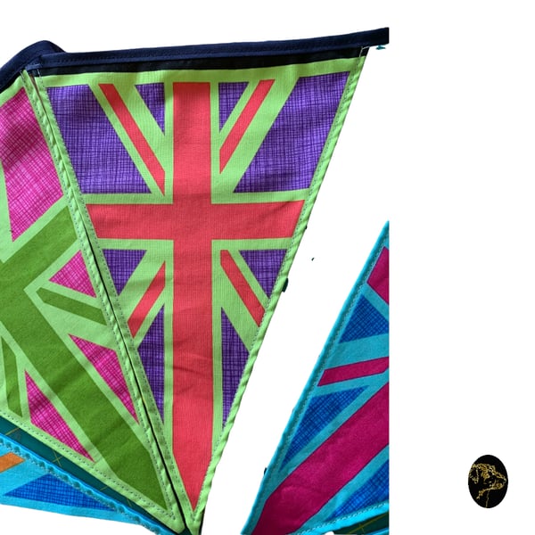 Reserved for Leigh- Retro Union Jack Bunting - bright reversible backo