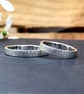 Handmade Personalised Silver Tree Bark Wedding Rings - Image 7