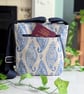 Blue and Cream Paisley, Water-resistant Oilcloth Small Cross Body Bag, Phone Bag - Image 5