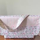Floral and Candy stripe Satchel Bag