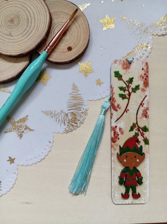 Christmas elf bookmark