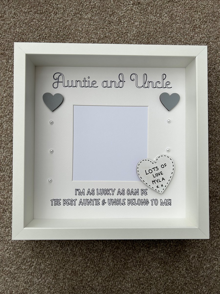 Auntie and Uncle Frame, Gift For Auntie and Uncle, Personalised Frame, Birthday