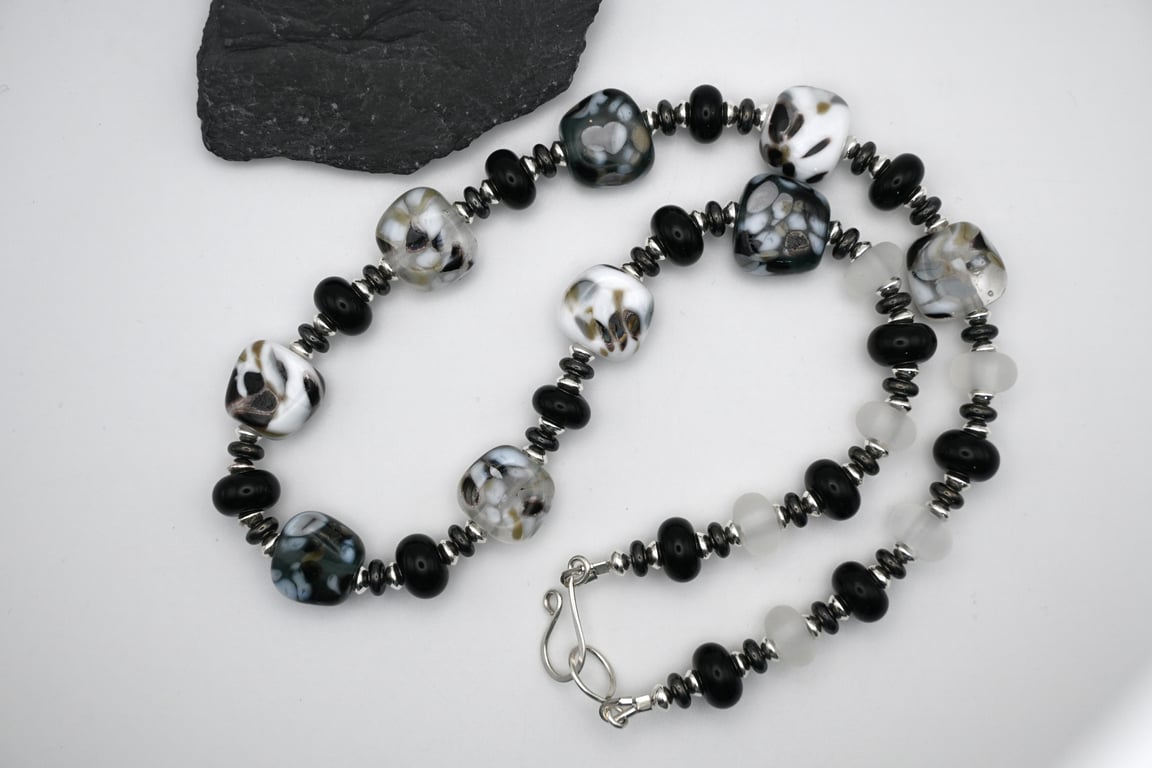 lampwork glass beaded necklace