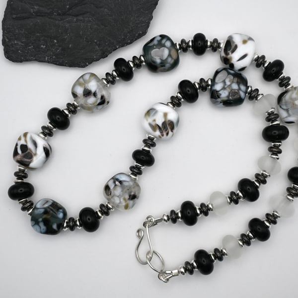 lampwork glass beaded necklace
