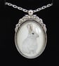 Rabbit Pendant Necklace - Silver Leaf Style - Image 1