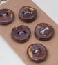 5 Small Round Dark Copper Ceramic Buttons - Image 6