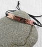 Patterned Copper Bracelet. Hidden Love You Message on Adjustable Waxed Cord  - Image 8