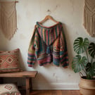 Crochet Hooded Cardigan One Size 