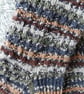 Brown and Grey Striped Socks, Warm Wool Socks, Hand Knitted Socks - Image 8