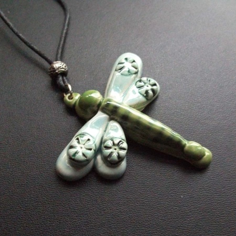 ceramic dragonfly pendant