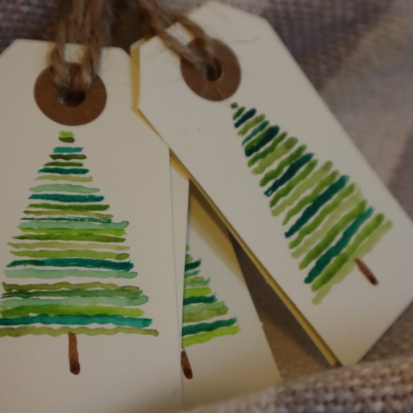 Christmas tree gift tags - 5 tags
