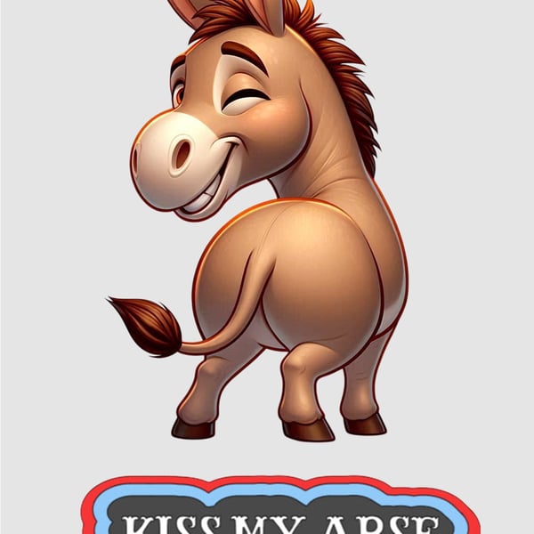 Playful Donkey Art Print – Original Illustrated Design