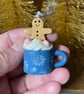 Hanging decoration tiny gingerbread man in a mug - Image 5