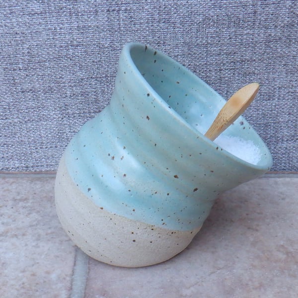 Salt pig or cellar hand thrown handmade stoneware pottery wheelthrown ceramic 