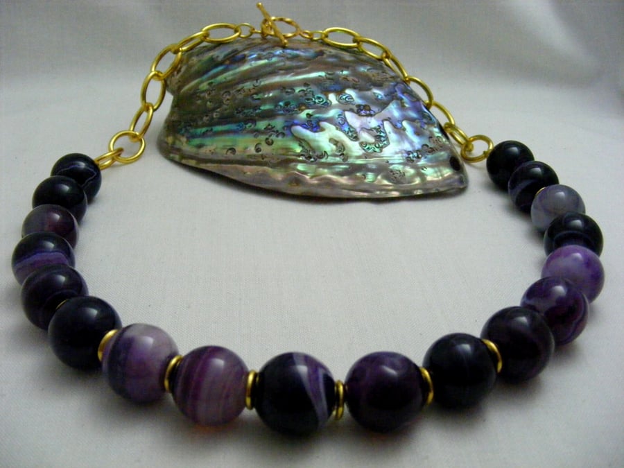 Purple Banded Agate Necklace