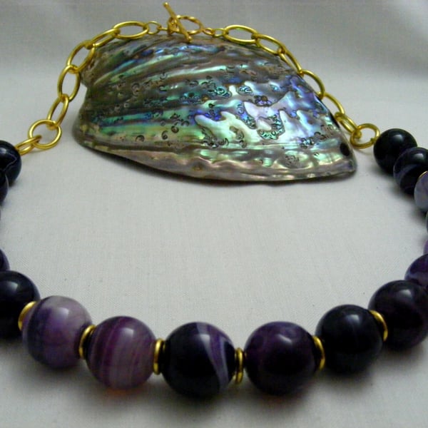 Purple Banded Agate Necklace