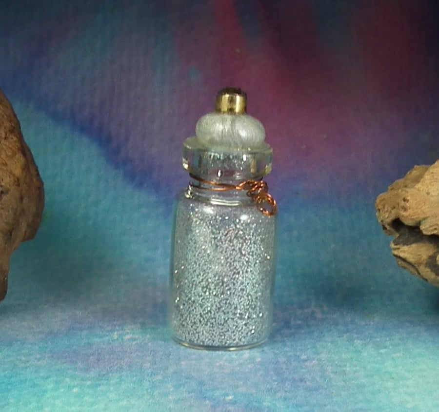 Sale Magical glass jar with Gnome-Dust OOAK Sculpt by Ann Galvin Fairy