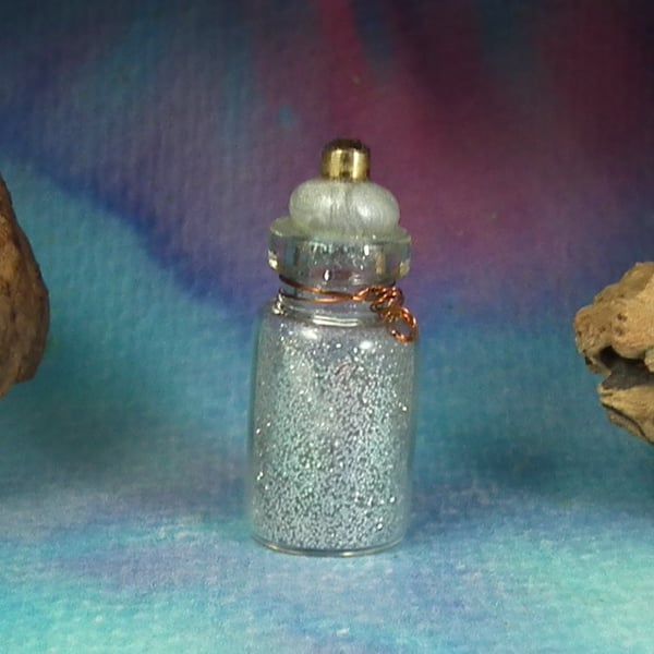 Magical glass jar with Gnome-Dust OOAK Sculpt by Ann Galvin Fairy