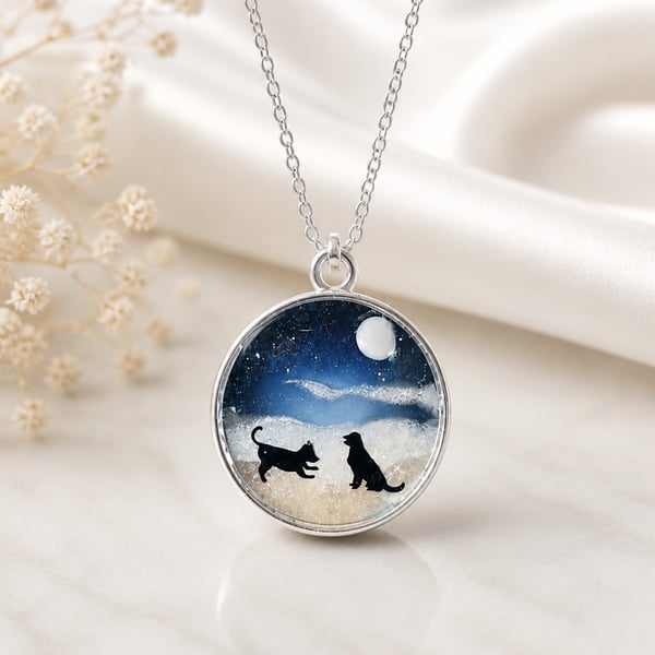 In loving memory paw pendant laid  with ashes 