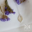 Leaf Pendant Necklace Small Silver Hallmarked