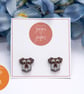 Hand Painted Wooden Schnauzer Studs, Laser Cut Wood Dog Earrings, Dog Lover Gift