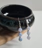 Handmade 925 Silver & Light Blue Crackled Agate Drop Dangle Earrings Gift Boxed  - Image 8
