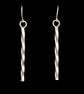 Silver Square Wire Twisted Drop Earrings - Image 1