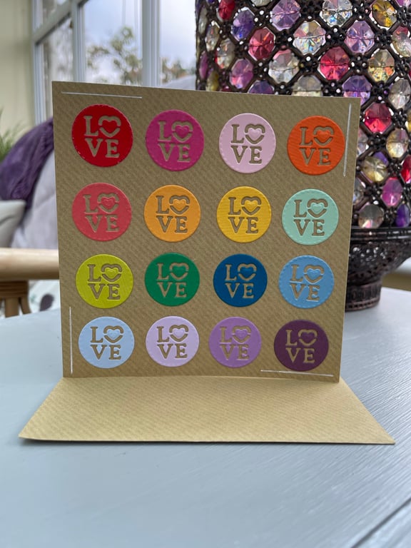 Rainbow love valentines, anniversary, engagement, birthday card