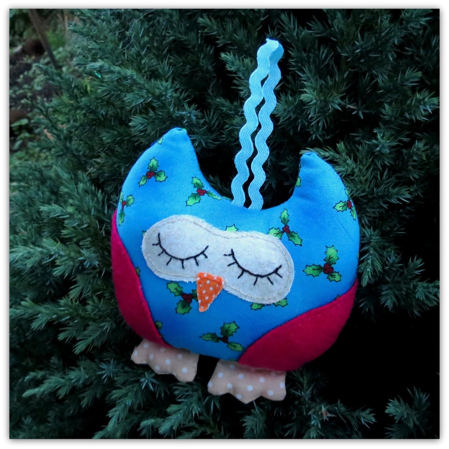 A Christmas Owl. Hanging decoration.  