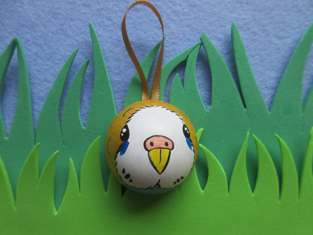 Budgie Budgerigar Christmas Decoration Hanging Bauble Bird