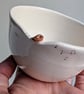 Ceramic handmade tealight robin & birdprints pottery trinket boel