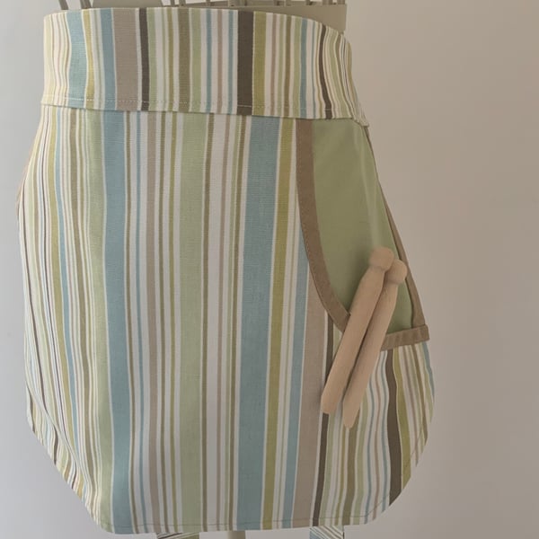 Peg Apron, Half Apron, Fully Lined, Peg Bag