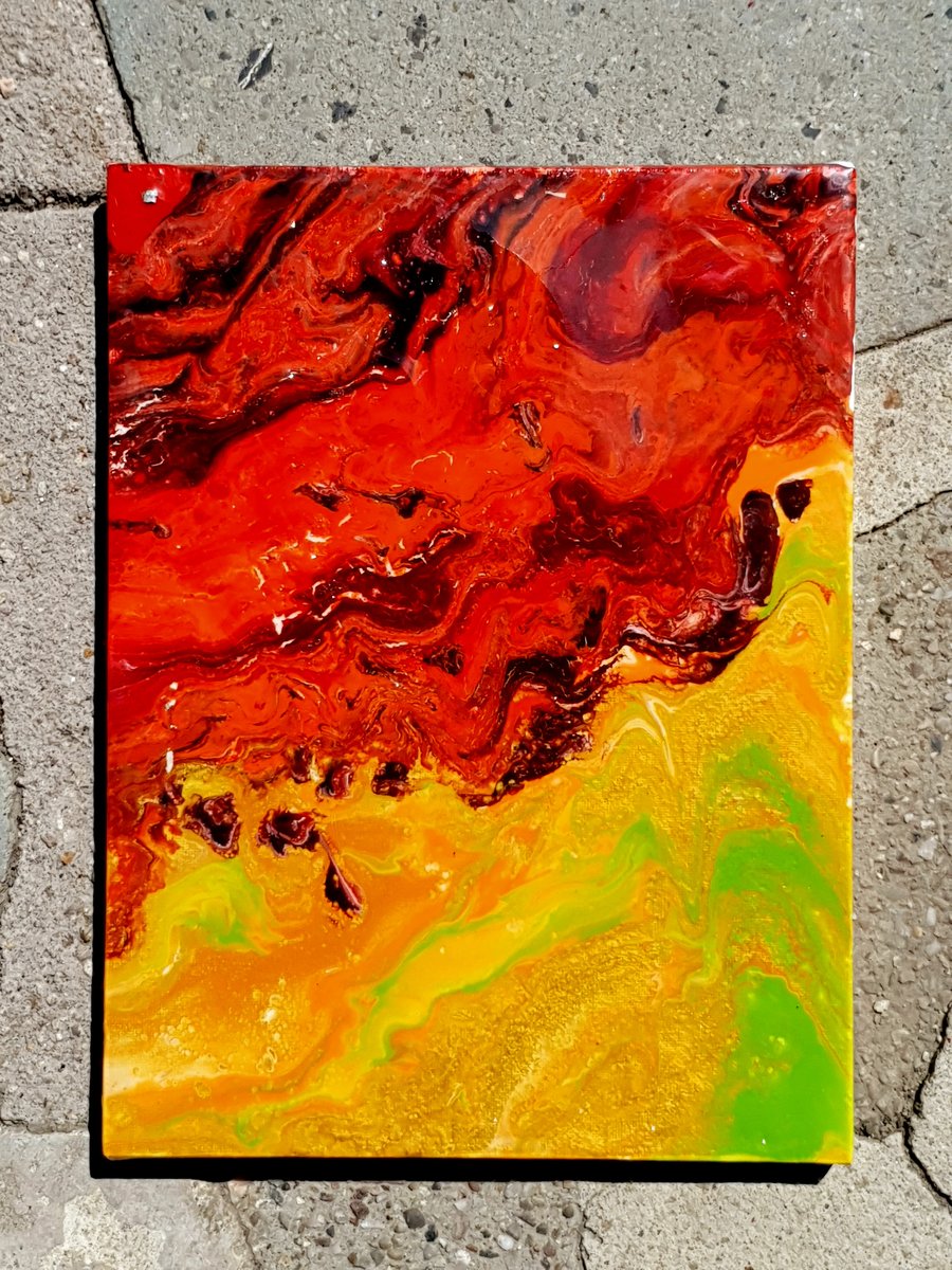 Acrylic pouring on canvas