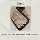 Chunky Grey with Brown trim Crochet Cowl – Handmade & Cosy