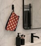 Patterned Cosmetic Bag with blue Canvas base - Toiletry Pouch - Big Pencil Case - Image 5