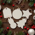 Handmade Set of Five Large White Crystacast Gift Tags